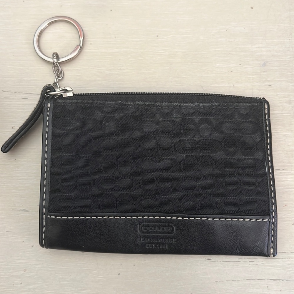 Coach coin purse. Black, gently used, leather around the edges.